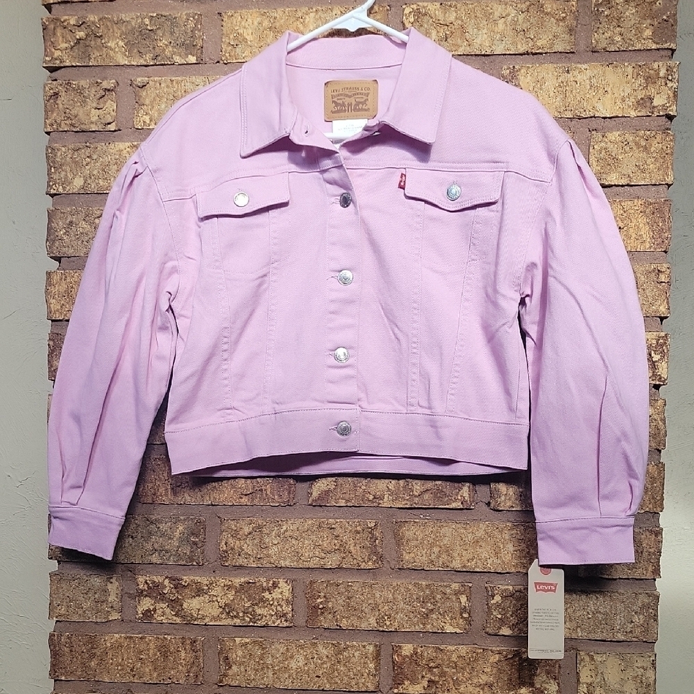 Levi's Kid's Denim Pink Jean Jacket Cottom Stretch Size Large 12